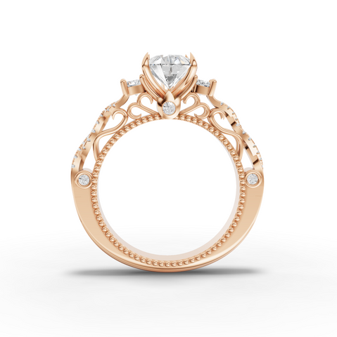 1.86 Ct Pear Solitaire Lab Diamond Infinity Twist Ring 1.50 Ct Center