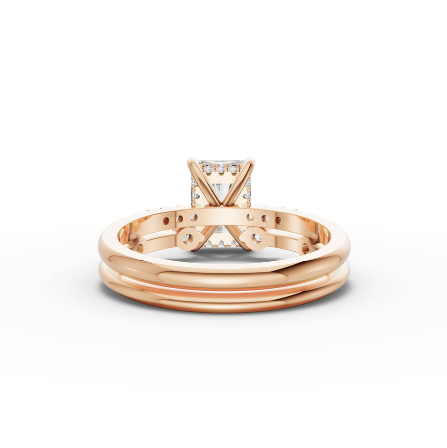 1.74 Ct Radiant Solitaire With Side Band Ring Set 1.5 Ct Center