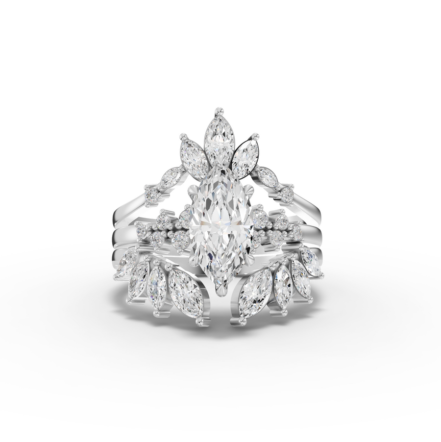 1.88 ct vintage marquise lab diamond floral halo ring with 1.00 ct center and twisted pavé band