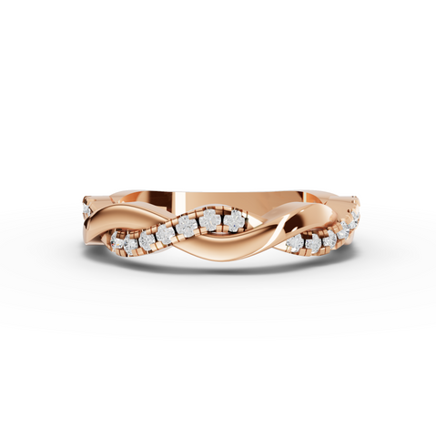 0.31 Ct Round Diamond Infinity Twist Wedding Band