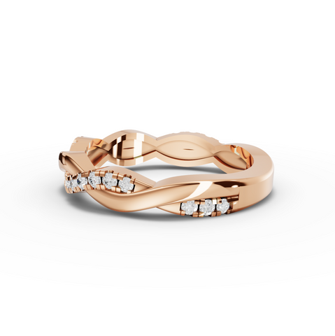 0.31 Ct Round Diamond Infinity Twist Wedding Band