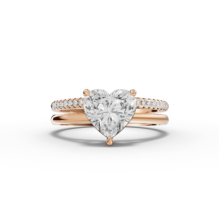 1.60 Ct Heart Lab Diamond Split Ring 1.50 Ct Center