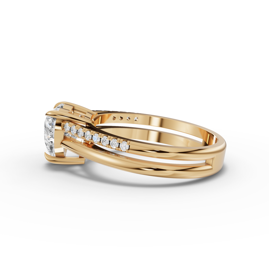 1.60 Ct Heart Lab Diamond Split Ring 1.50 Ct Center