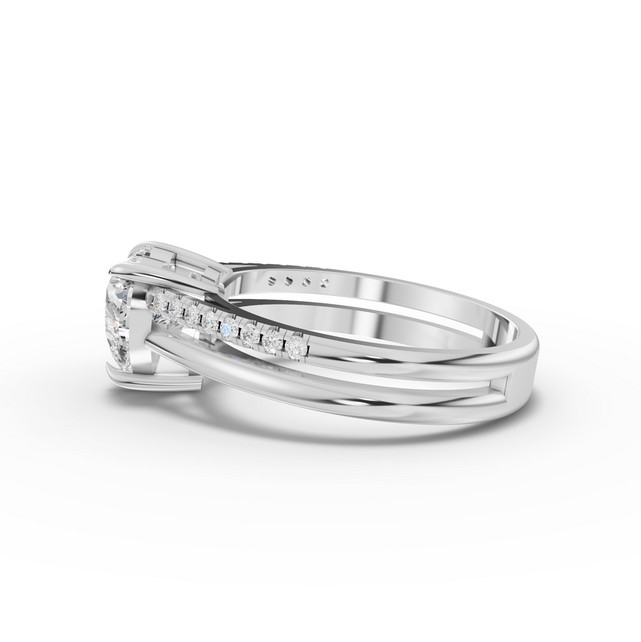 1.60 Ct Heart Lab Diamond Split Ring 1.50 Ct Center