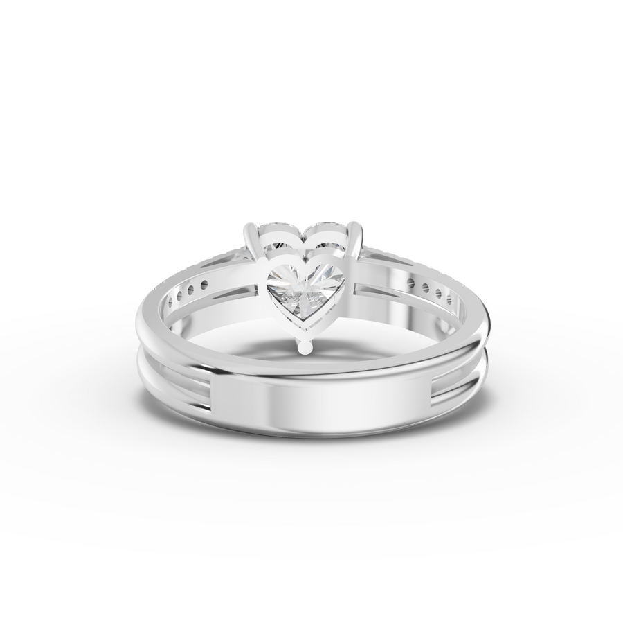 1.60 Ct Heart Lab Diamond Split Ring 1.50 Ct Center