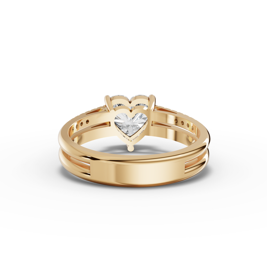1.60 Ct Heart Lab Diamond Split Ring 1.50 Ct Center