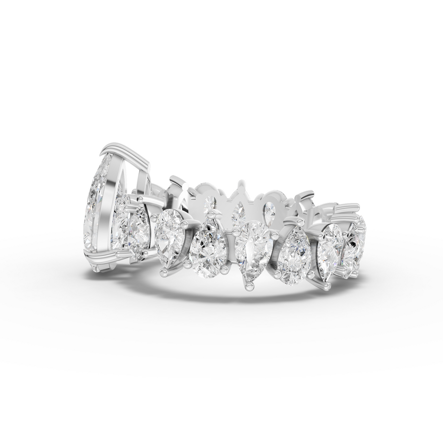 4.83 Ct Pear Solitaire With Side Stone Ring 1.50 Ct Center