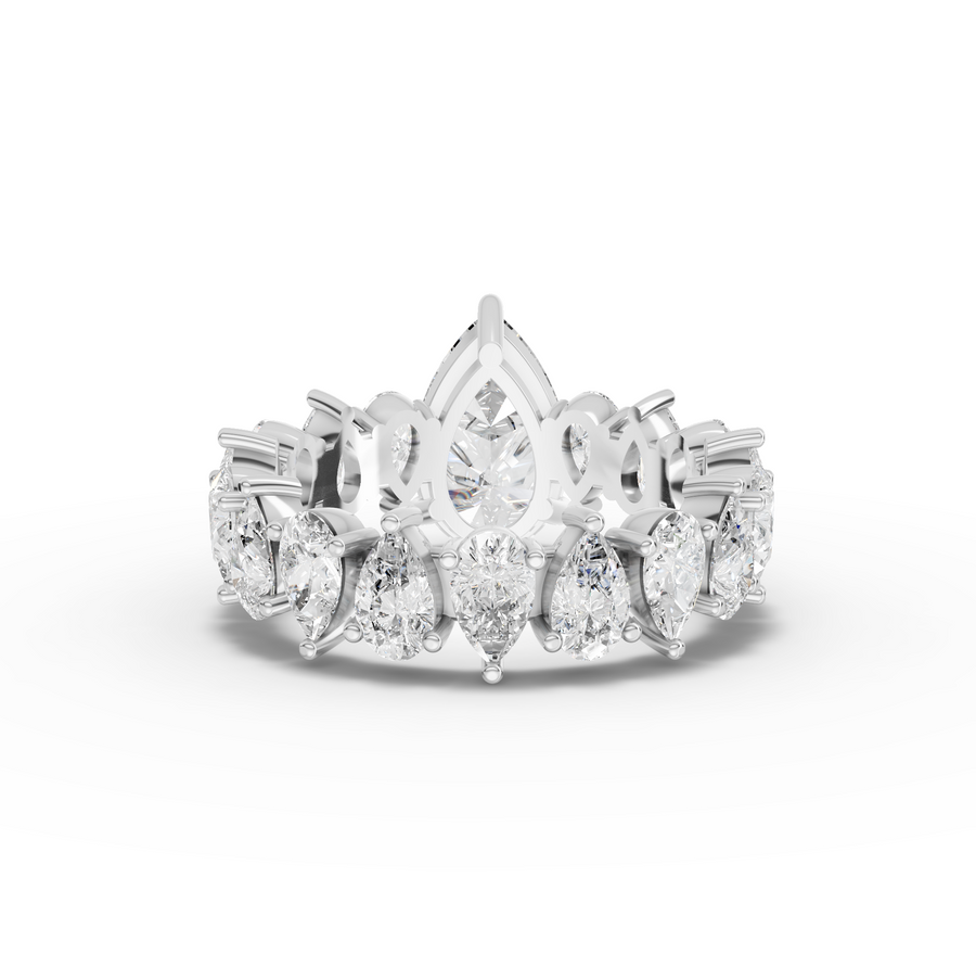 4.83 Ct Pear Solitaire With Side Stone Ring 1.50 Ct Center