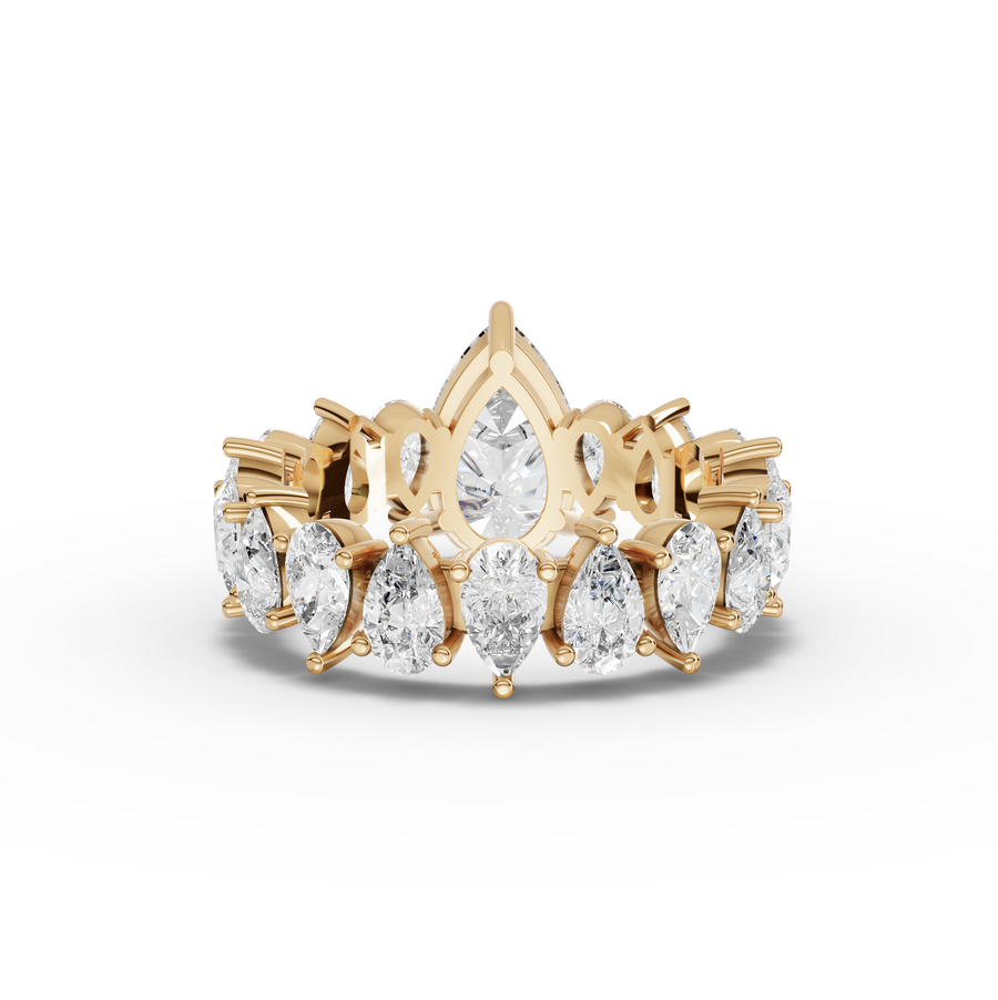 4.83 Ct Pear Solitaire With Side Stone Ring 1.50 Ct Center
