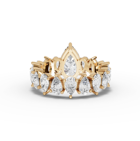 4.83 Ct Pear Solitaire Lab Diamond Accent Ring 1.50 Ct Center