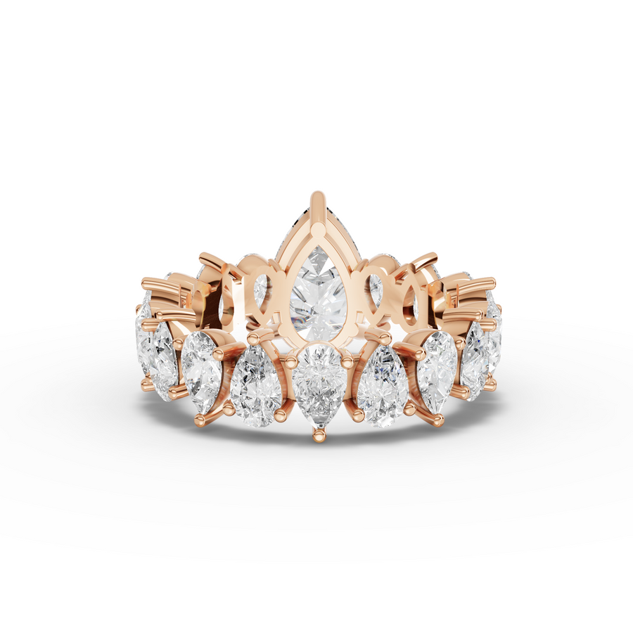 4.83 Ct Pear Solitaire With Side Stone Ring 1.50 Ct Center