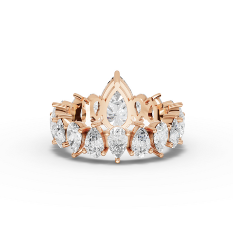4.83 Ct Pear Solitaire Lab Diamond Accent Ring 1.50 Ct Center