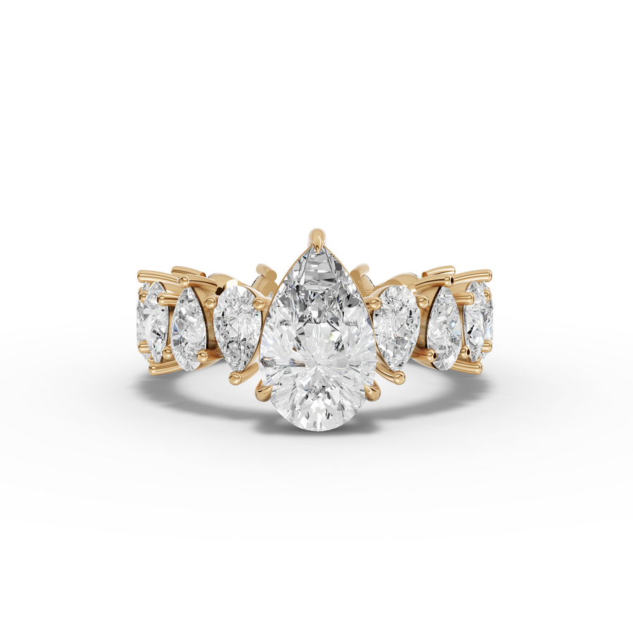 4.83 Ct Pear Solitaire With Side Stone Ring 1.50 Ct Center