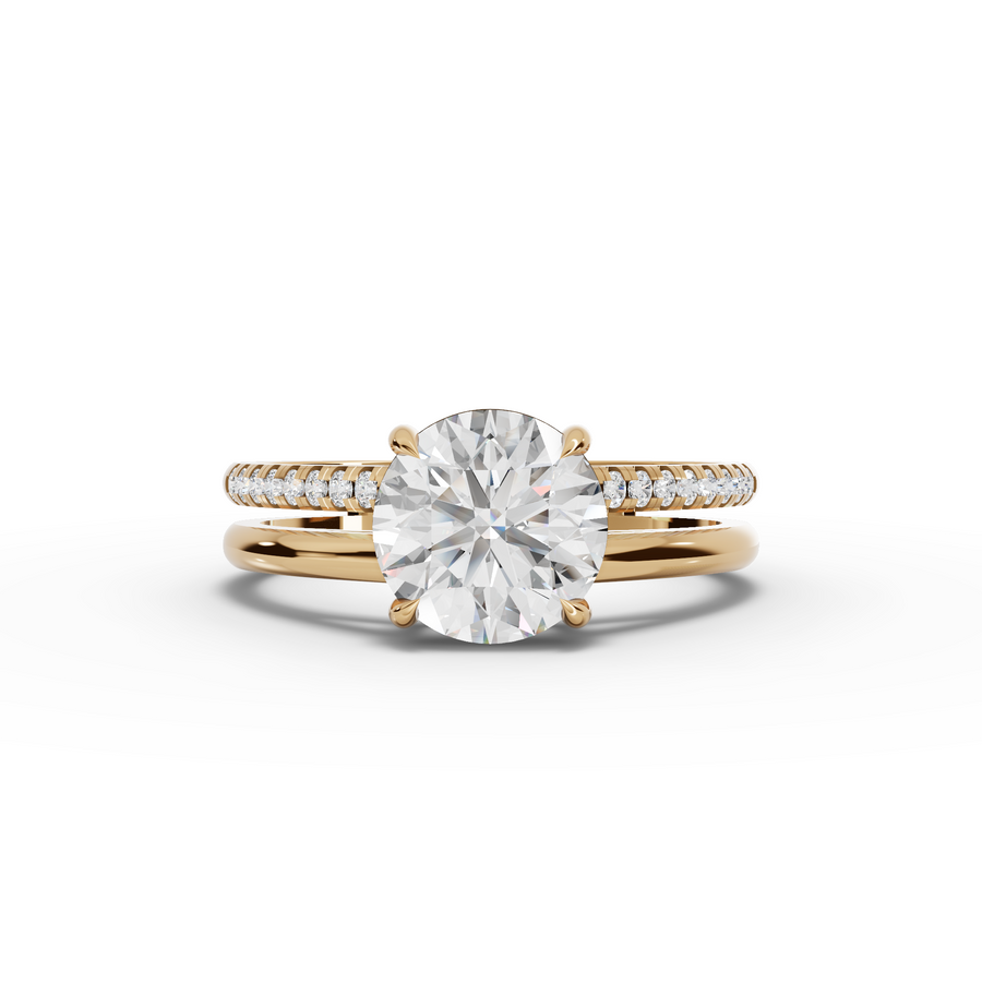 1.60 Ct Round Lab Diamond Split Ring 1.50 Ct Center