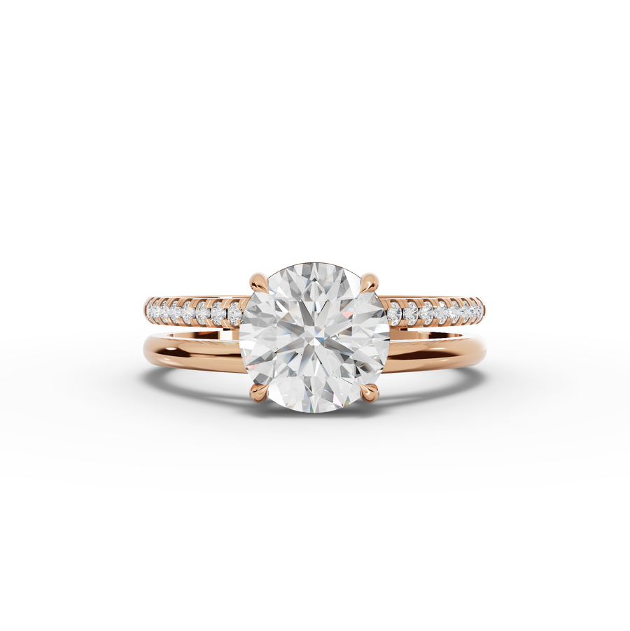 1.60 Ct Round Lab Diamond Split Ring 1.50 Ct Center