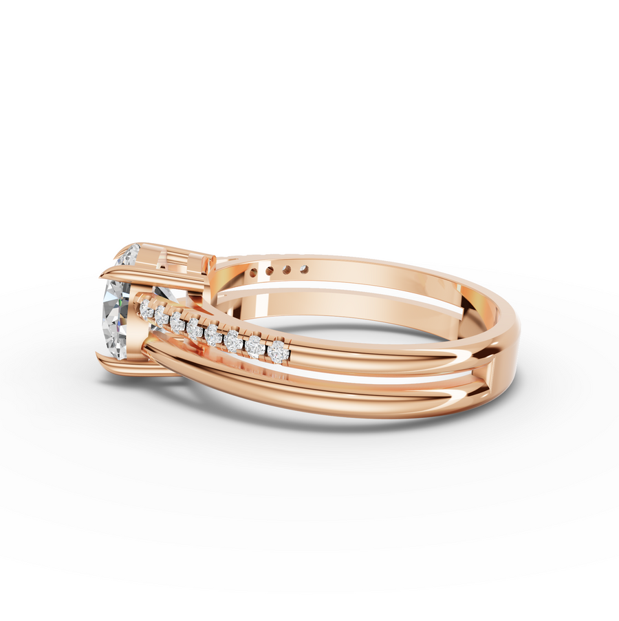 1.60 Ct Round Lab Diamond Split Ring 1.50 Ct Center
