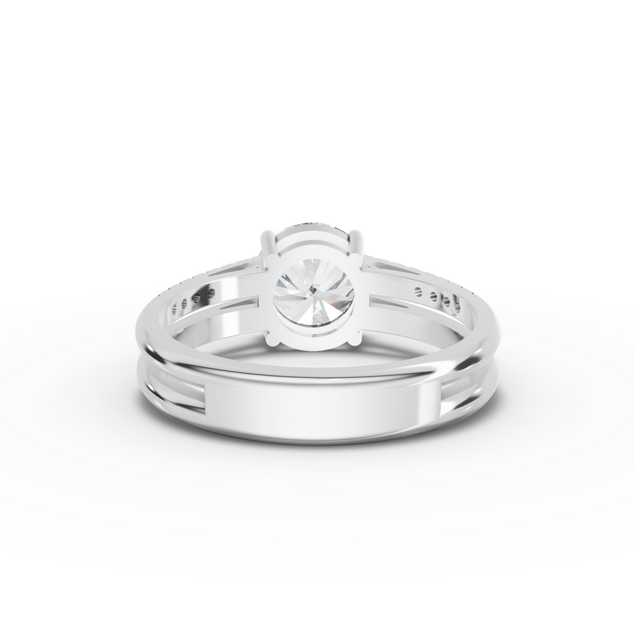 1.60 Ct Round Lab Diamond Split Ring 1.50 Ct Center