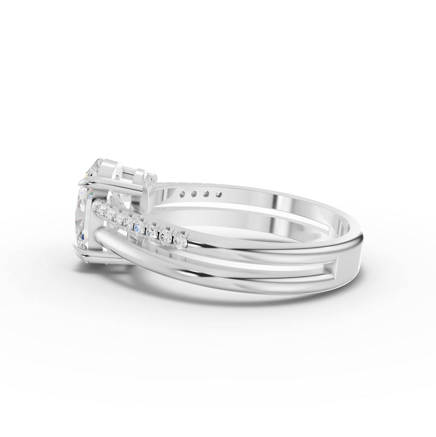 1.60 Ct Round Lab Diamond Split Ring 1.50 Ct Center