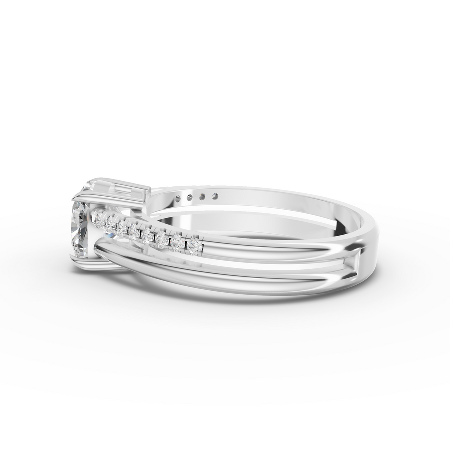 1.60 Ct Cushion Lab Diamond Split Ring 1.50 Ct Center