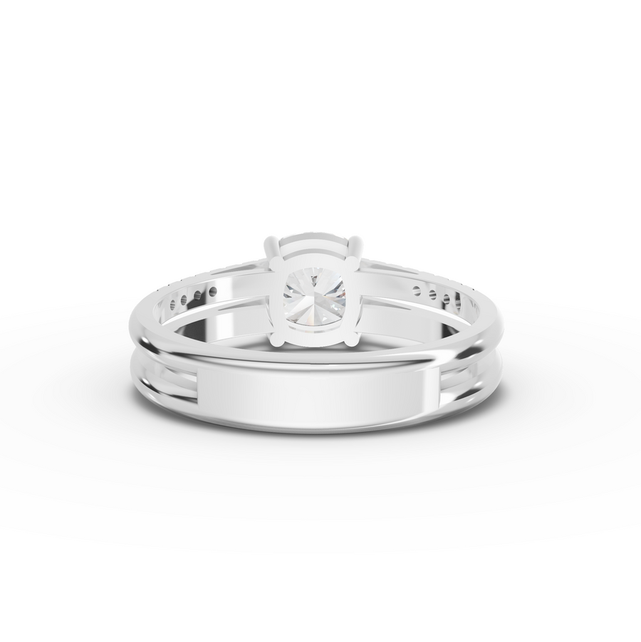 1.60 Ct Cushion Lab Diamond Split Ring 1.50 Ct Center