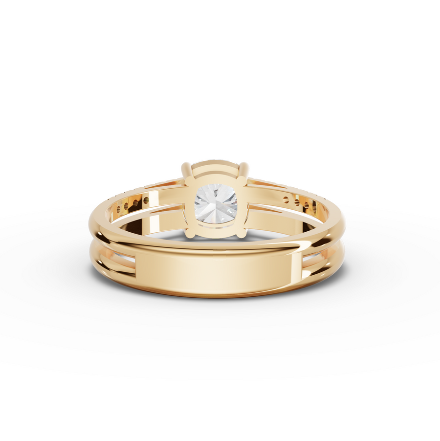 1.60 Ct Cushion Lab Diamond Split Ring 1.50 Ct Center