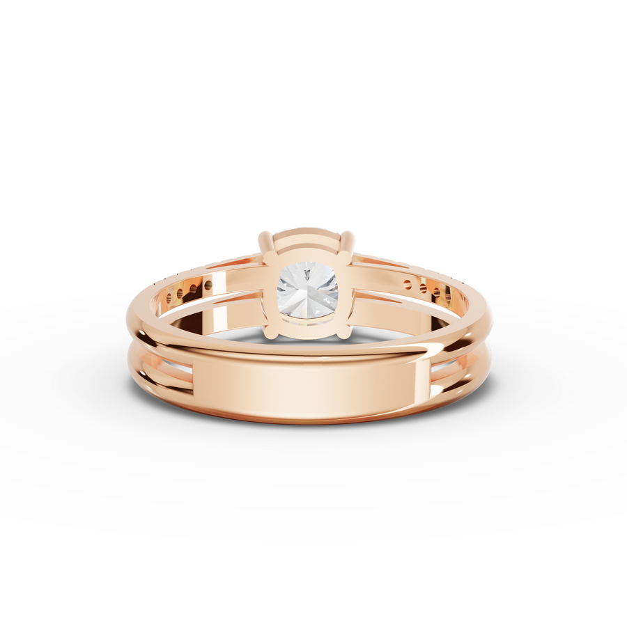 1.60 Ct Cushion Lab Diamond Split Ring 1.50 Ct Center