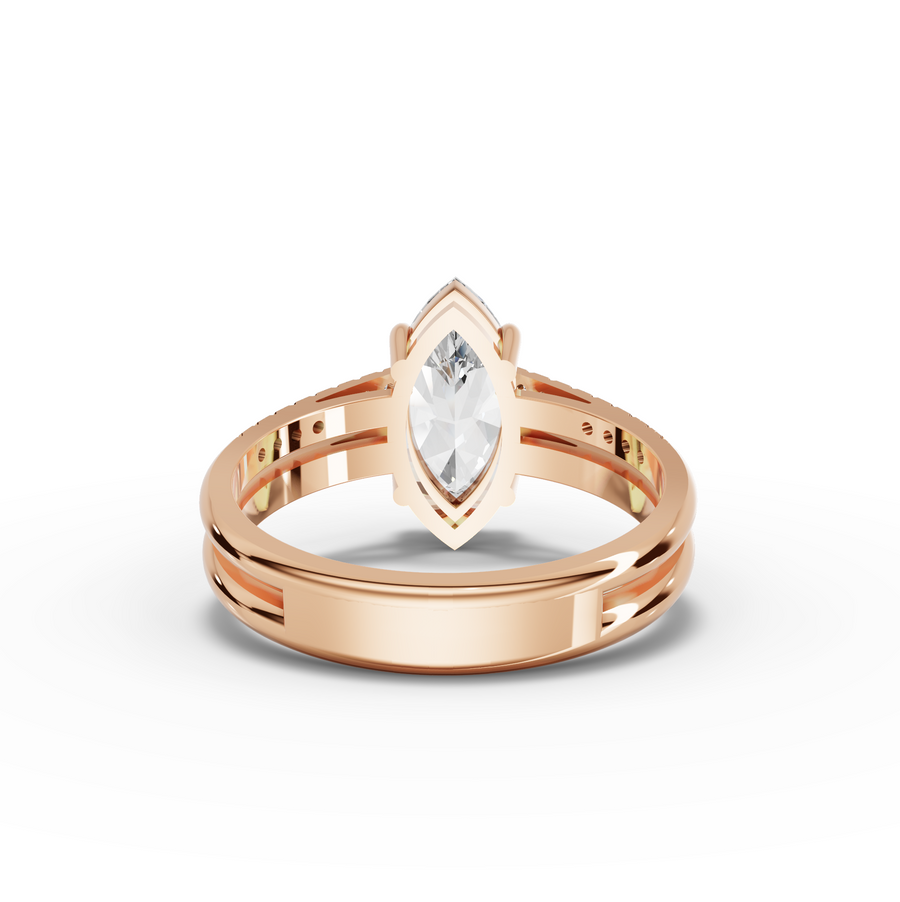 1.60 Ct Marquise Lab Diamond Split Ring 1.50 Ct Center