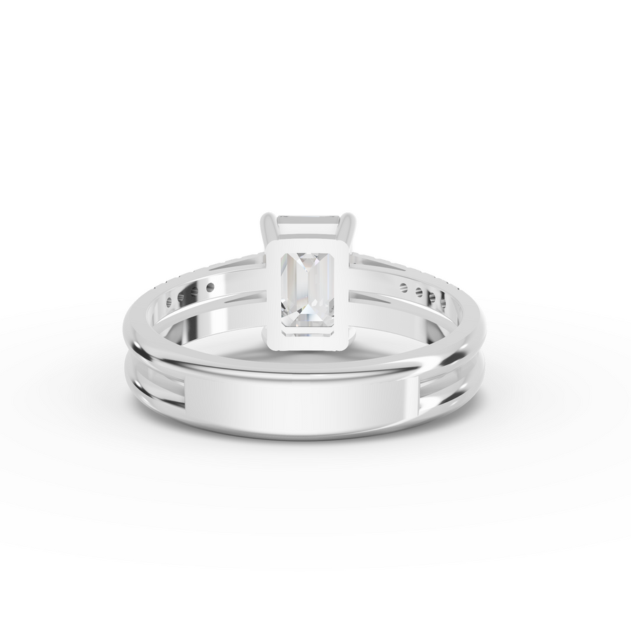 1.60 Ct Emerald Lab Diamond Split Ring 1.50 Ct Center