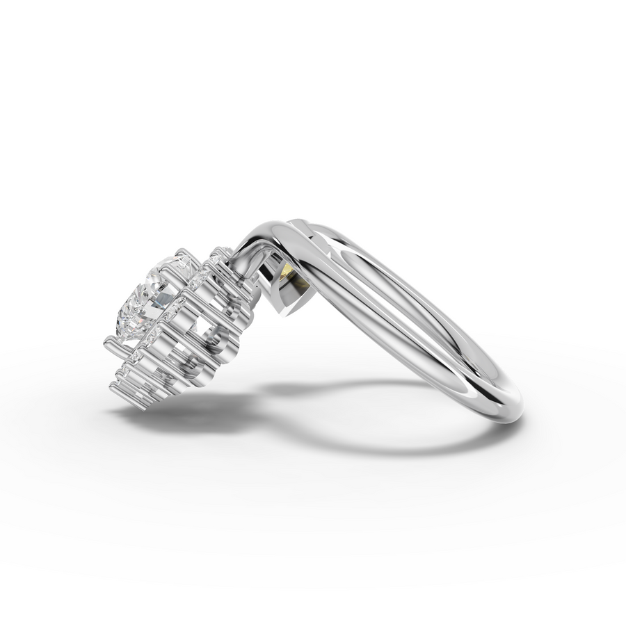 2.17 Ct Heart Halo With Pear Diamod Ring