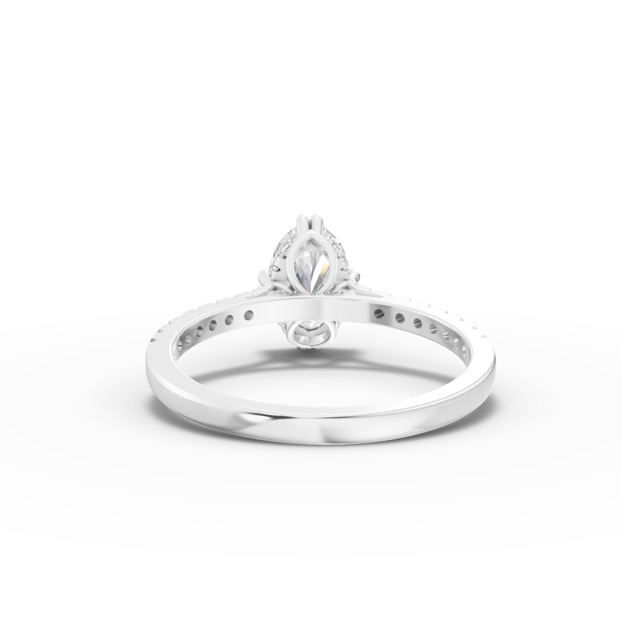 1.21 Ct Oval Hidden Halo Pavé Ring 1.00 Ct Center