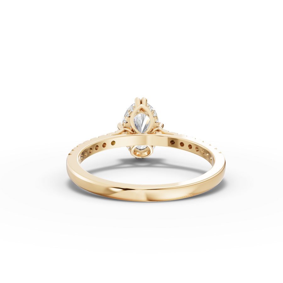 1.21 Ct Oval Hidden Halo Pavé Ring 1.00 Ct Center