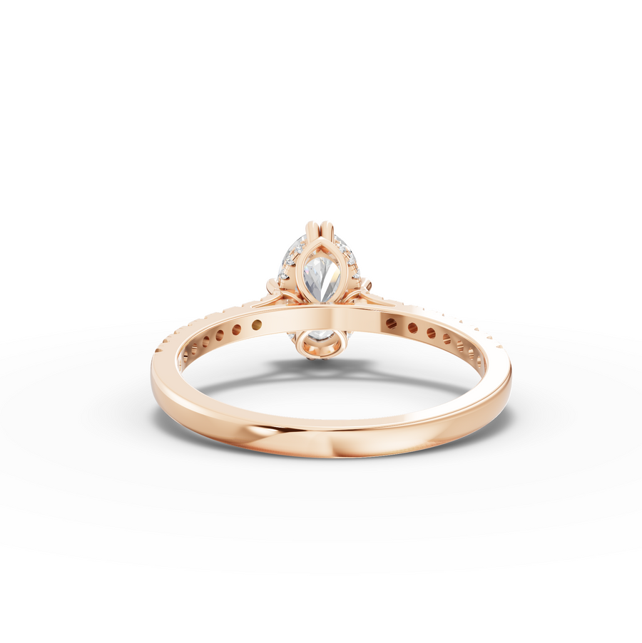 1.21 Ct Oval Hidden Halo Pavé Ring 1.00 Ct Center