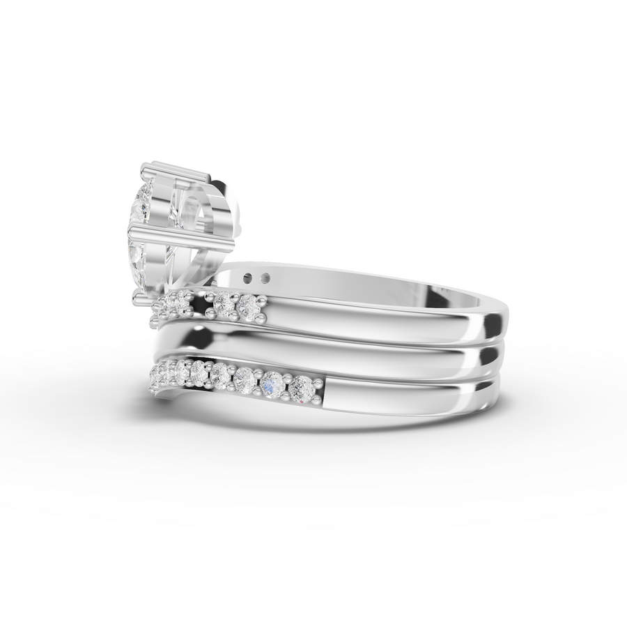 1.80 Ct Pear Toi et Moi With Side Stone Band Set