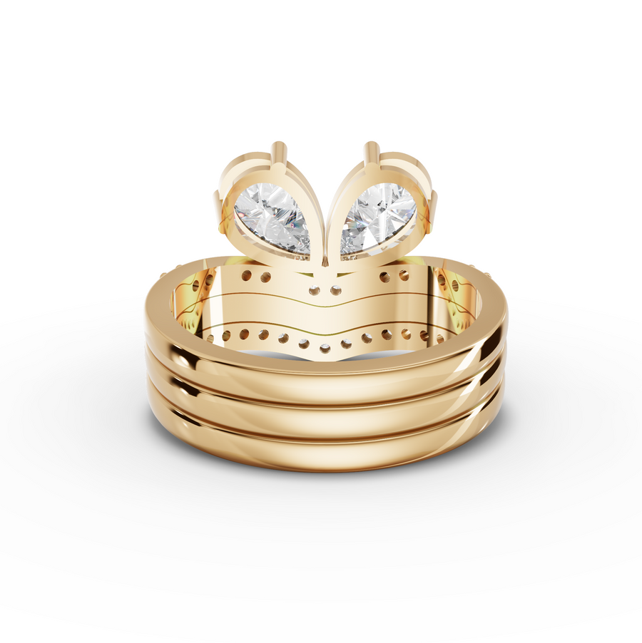 1.80 Ct Pear Toi et Moi With Side Stone Band Set