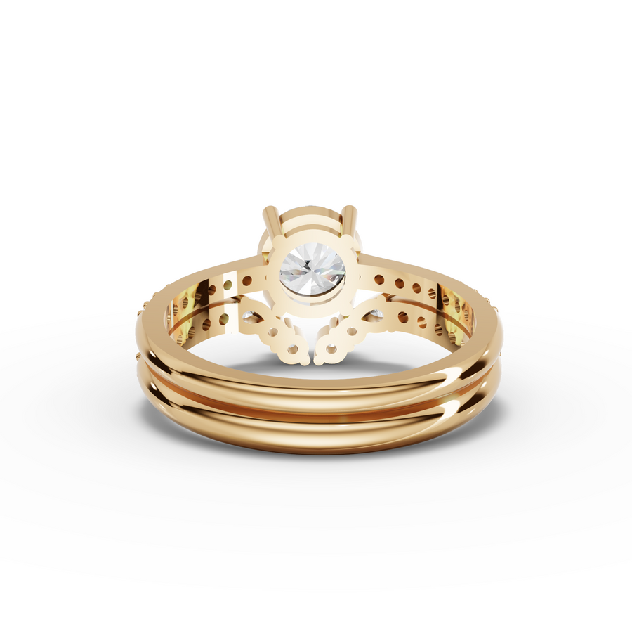 1.45 Ct Round Solitaire With Side Band Set 1.00 Ct Center