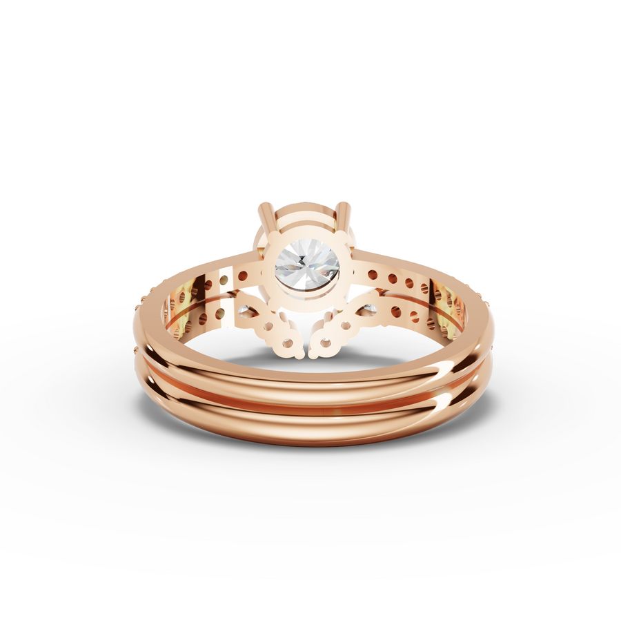 1.45 Ct Round Solitaire With Side Band Set 1.00 Ct Center