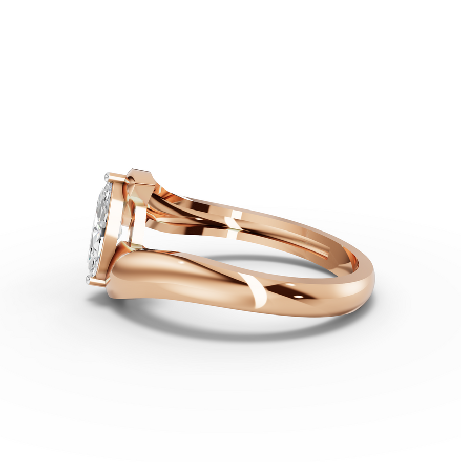 0.50 Ct Marquise Lab Diamond Bypass Ring