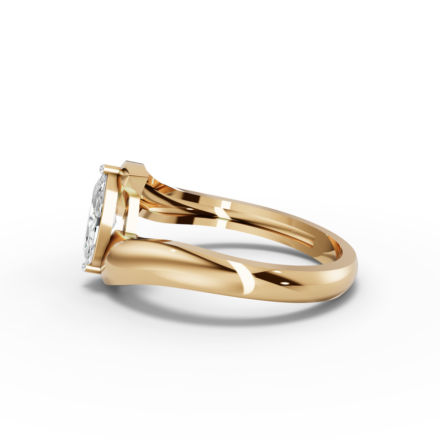 0.50 Ct Marquise Lab Diamond Bypass Ring