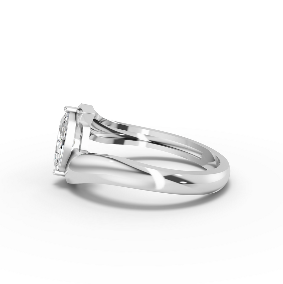 0.50 Ct Marquise Lab Diamond Bypass Ring