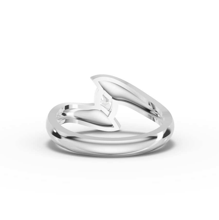 0.50 Ct Marquise Lab Diamond Bypass Ring