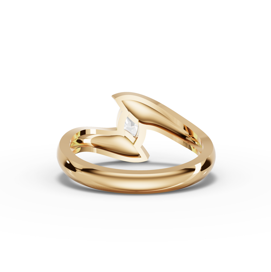 0.50 Ct Marquise Lab Diamond Bypass Ring