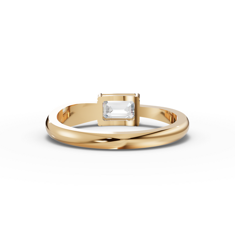 0.75 Ct Emerald Cut Lab Diamond Ring 0.75 Ct Center