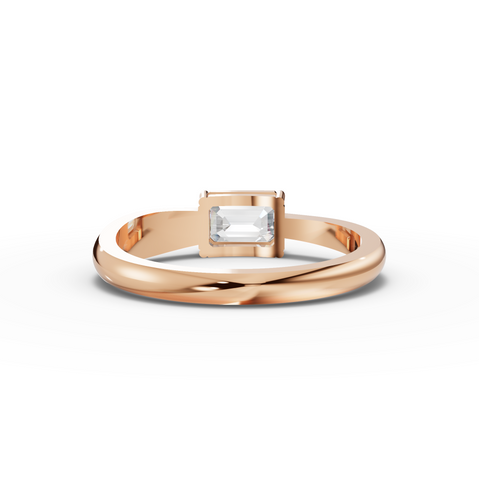 0.75 Ct Emerald Cut Lab Diamond Ring 0.75 Ct Center