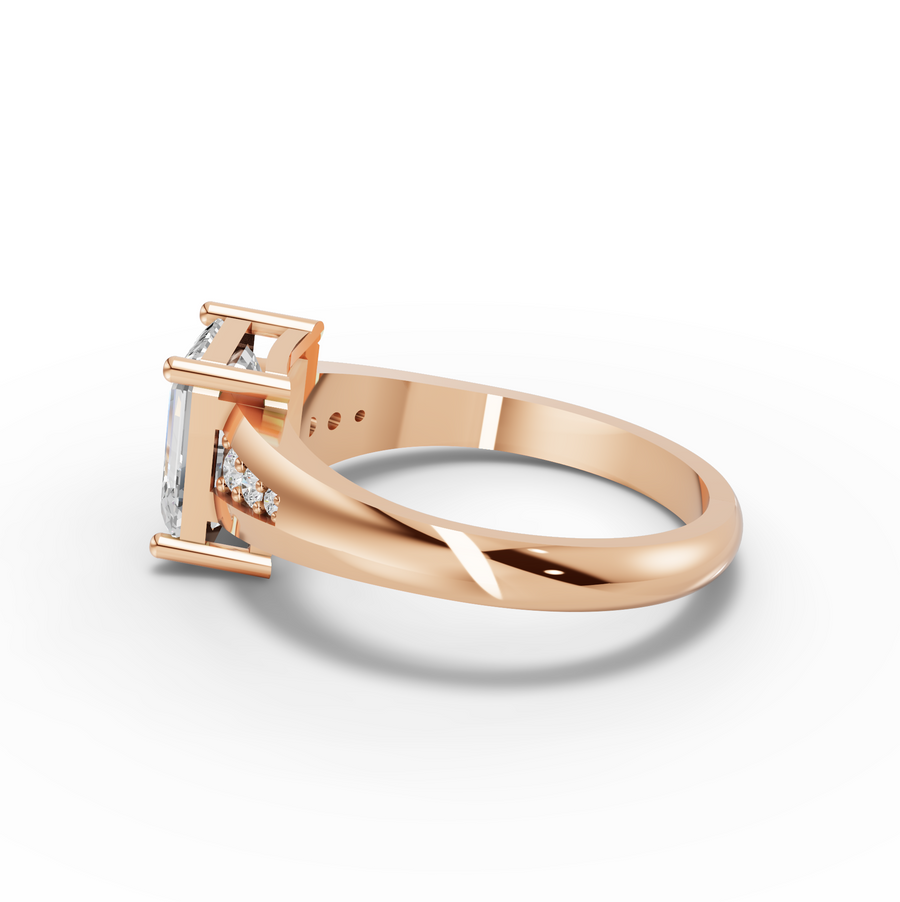 1.59 Ct Emerald Lab Diamond Crossover Ring