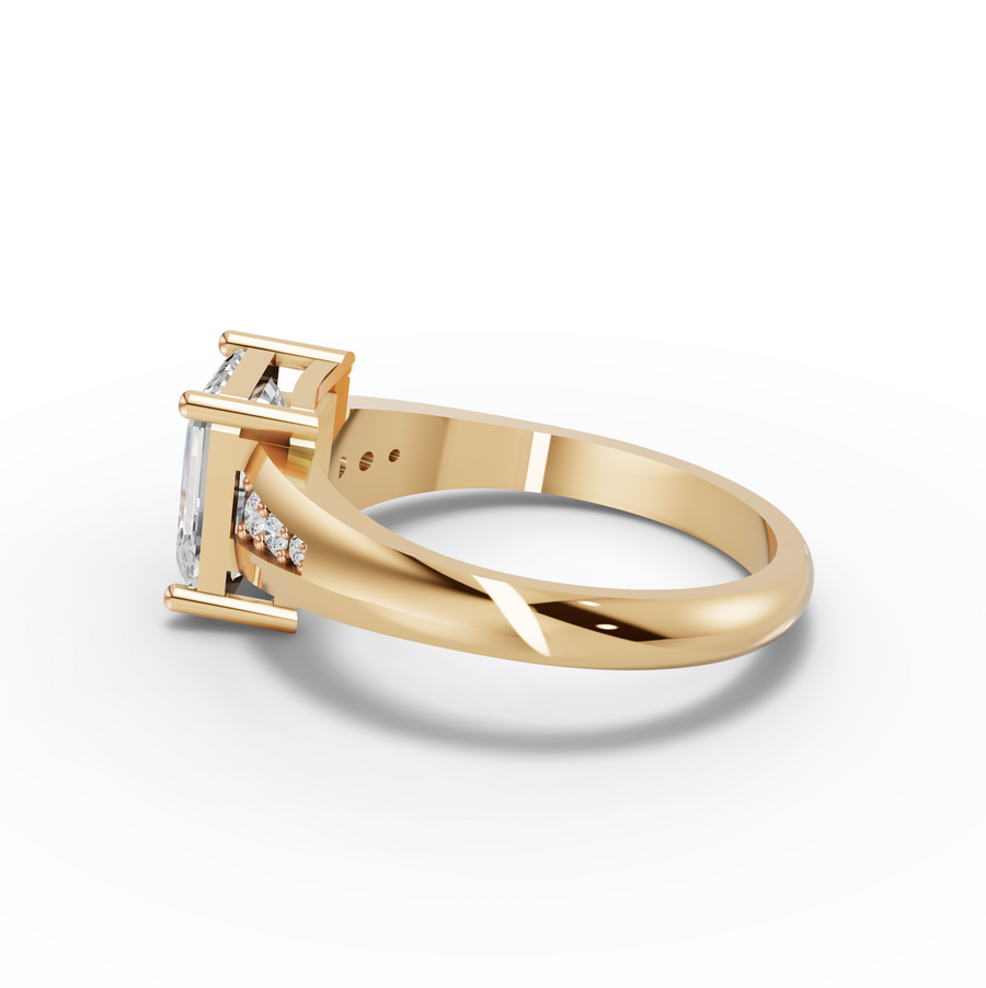 1.59 Ct Emerald Lab Diamond Crossover Ring