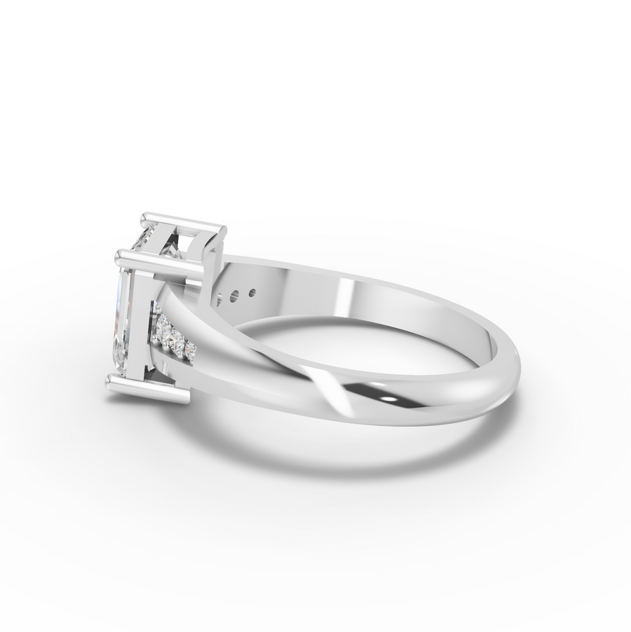 1.59 Ct Emerald Lab Diamond Crossover Ring