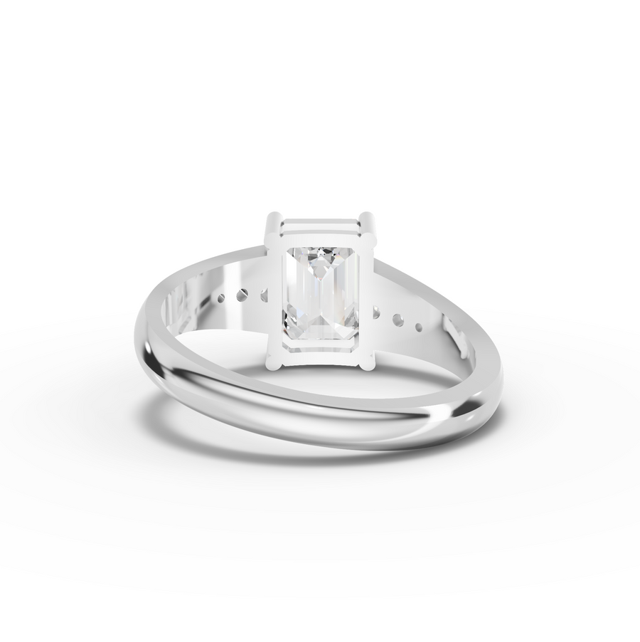 1.59 Ct Emerald Lab Diamond Crossover Ring