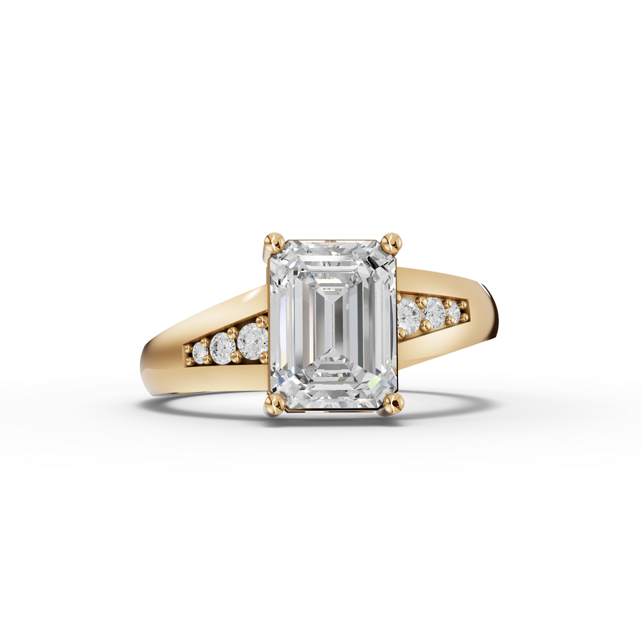 1.59 Ct Emerald Lab Diamond Crossover Ring