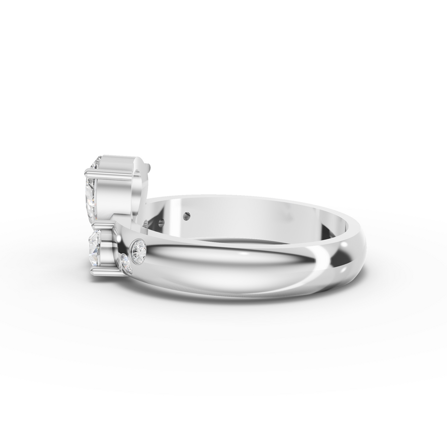 0.78 Ct Pear Toi et Moi Lab Diamond Ring