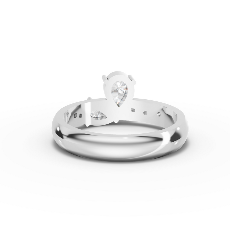 0.78 Ct Pear Toi et Moi Lab Diamond Ring